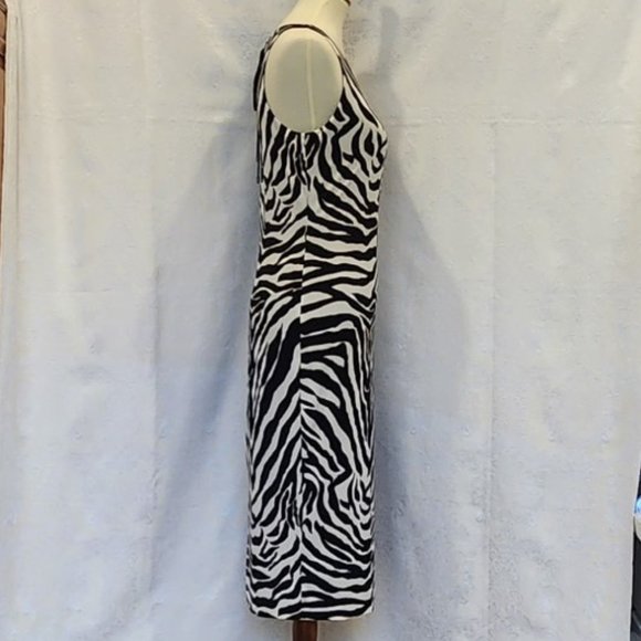 White House Black Market Sleeveless Zebra Print Dress NWOT - Picture 3 of 14